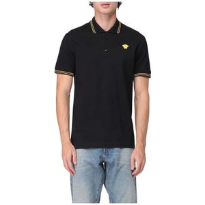Versace, Heren, Tops, Zwart, Maat: M Katoen,