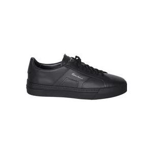 Santoni Zwarte Sneakers Ss24 , Black , Heren , Maat: 42 1/2 EU