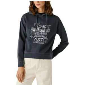 Pepe Jeans, Dames, Sweatshirts & Hoodies, Grijs, Maat: L Katoen,