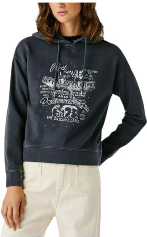 Pepe Jeans, Dames, Sweatshirts & Hoodies, Grijs, Maat: L Katoen,