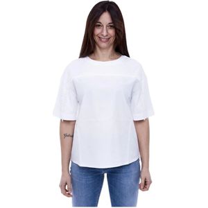 Alpha Studio, Dames, Blouses & Shirts, Wit, Maat: S Jersey,