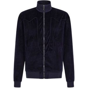 Roberto Cavalli, Heren, Sweatshirts & Hoodies, Blauw, Maat: M