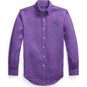 Polo Ralph Lauren, Heren, Overhemden, Paars, Maat: M Linnen,