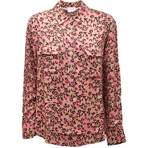 Sun68, Dames, Blouses & Shirts, Bruin, Maat: S