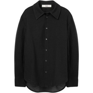 Séfr, Heren, Overhemden, Zwart, Maat: M Katoen,