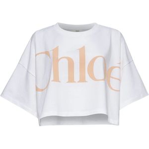 Chloé - Gedrukt T-Shirt - Wit - Katoen