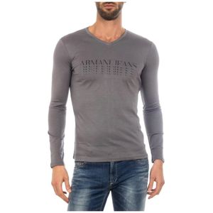 Armani Jeans, Heren, Tops, Grijs, Maat: M Katoen,