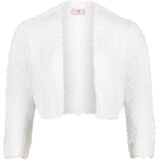Vera Mont - Bolero - Wit - Fijngebreid - 3/4 Mouwen, V-Hals, Franjes
