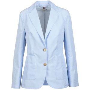 Tommy Hilfiger, Dames, Jassen, Blauw, Maat: L Katoen,
