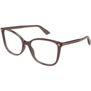 Gucci - GG0026O 019 - Optische Monturen - Bruin Transparant - Acetaat