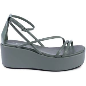 Calvin Klein, Dames, Schoenen, Groen, Maat: 36 EU Leer,