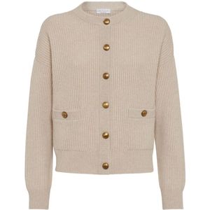 Brunello Cucinelli, Dames, Truien, Beige, Maat: XL