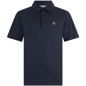 Philipp Plein, Heren, Tops, Blauw, Maat: M Katoen,