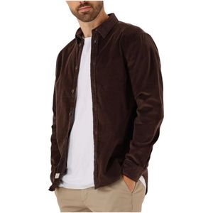 Anerkjendt, Heren, Overhemden, Bruin, Maat: M Katoen,
