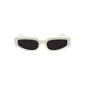 Celine Geometrische zonnebril met ivoorkleurig montuur en grijze lenzen , White , unisex , Maat: 54 MM