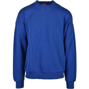 Diesel, Heren, Sweatshirts & Hoodies, Blauw, Maat: L Katoen,