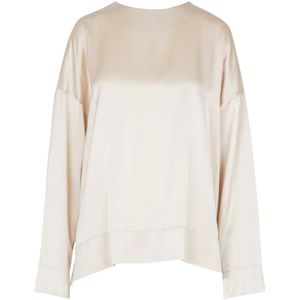 Ottod'Ame, Dames, Blouses & Shirts, Beige, Maat: S Satijn,