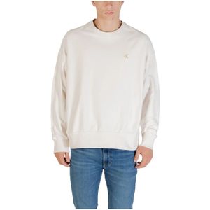 Calvin Klein Jeans, Heren, Sweatshirts & Hoodies, Beige, Maat: L Katoen,
