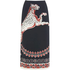 La DoubleJ, Dames, Rokken, Veelkleurig, Maat: M Satijn,