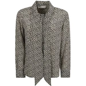 Tory Burch, Dames, Blouses & Shirts, Zwart, Maat: L Zijde,