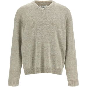 Maison Margiela - V-hals Knitwear - Grijs - Heren