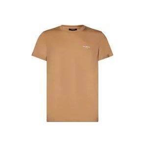 Balmain Beige Ribgebreide T-shirts en Polos , Beige , Heren , Maat: L