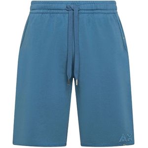 Sun68, Heren, Korte broeken, Blauw, Maat: L Fleece,