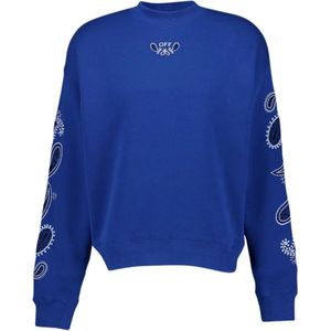 Off White, Heren, Sweatshirts & Hoodies, Blauw, Maat: S Katoen,