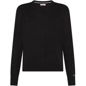 Sun68, Dames, Truien, Zwart, Maat: S Katoen,