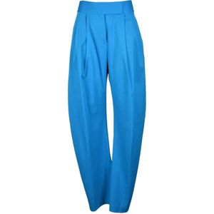 The Attico, Dames, Broeken, Blauw, Maat: 2XS Wol,