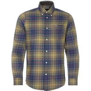 Barbour, Heren, Overhemden, Groen, Maat: M Leer,