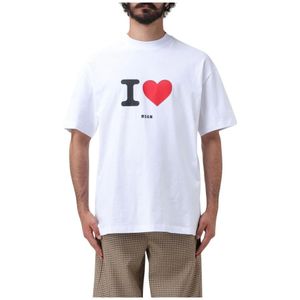 Msgm, Heren, Tops, Wit, Maat: M