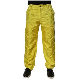 Dolce & Gabbana - Gele Monogram Mid Waist Broek - Heren - Polyester