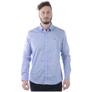 Daniele Alessandrini, Heren, Overhemden, Blauw, Maat: M Katoen,