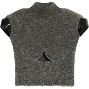 Sportmax, Dames, Truien, Grijs, Maat: XS Wol,