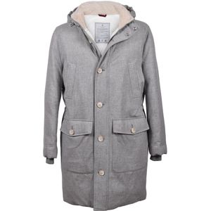 Brunello Cucinelli, Heren, Mantels, Grijs, Maat: M Leer,