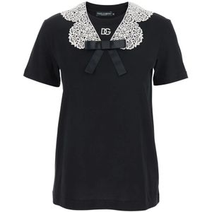 Dolce & Gabbana, Dames, Tops, Zwart, Maat: XS Katoen,