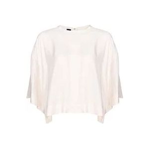 Pinko Twill Viscose Blouse in Roze , White , Dames , Maat: S