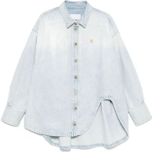 The Attico, Dames, Blouses & Shirts, Blauw, Maat: XS Katoen,