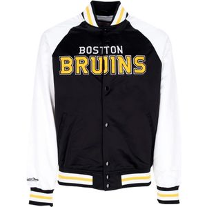 Mitchell & Ness, Heren, Jassen, Zwart, Maat: XL Satijn,