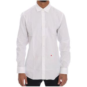 Moschino, Heren, Overhemden, Wit, Maat: 4XL Katoen,