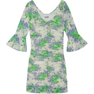 Ganni, Dames, Jurken, Veelkleurig, Maat: L Nylon,
