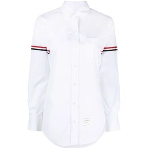 Thom Browne, Dames, Blouses & Shirts, Wit, Maat: S Katoen,