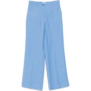 P.a.r.o.s.h., Dames, Broeken, Blauw, Maat: S Linnen,