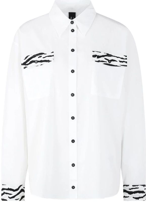 Marc Cain, Dames, Blouses & Shirts, Wit, Maat: M Katoen,