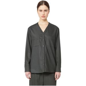 Max Mara, Dames, Blouses & Shirts, Groen, Maat: M Wol,