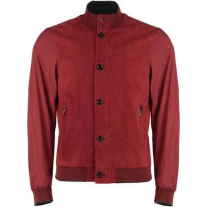 Moorer, Heren, Jassen, Rood, Maat: M Leer,
