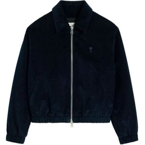 Ami Paris, Heren, Jassen, Blauw, Maat: XL Katoen,