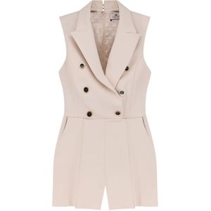 Elisabetta Franchi, Dames, Jumpsuits & Playsuits, Beige, Maat: M Poliester,