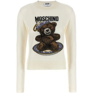 Moschino, Dames, Truien, Wit, Maat: XS Wol,